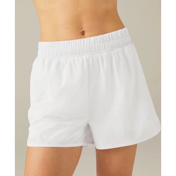 beyond Yoga Womens stretch woven in stride lined shorts True White Medium - Picture 4 of 16